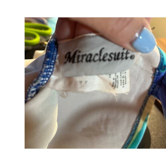 Miraclesuit Halter Tankini Swim Top Size 10 Floral Tropical Padded Bust - Picture 8 of 10